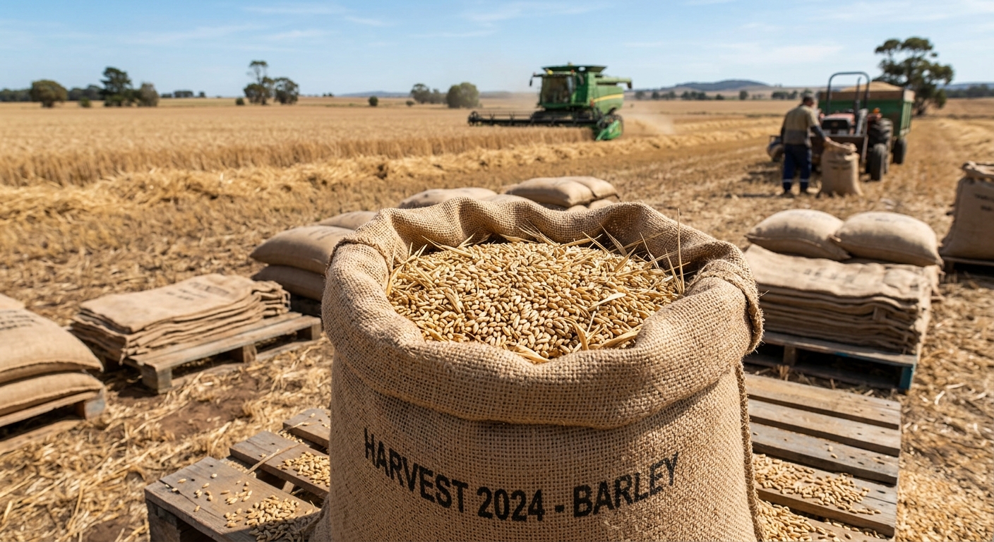 Freshly harvested barley crop
